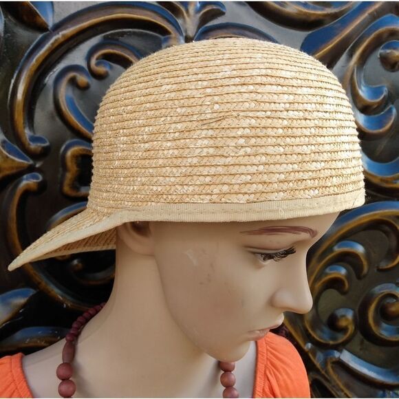 EUC VINTAGE KATHY JEANNE Original 100% Straw Shade Hat with XL Brim - Picture 6 of 11